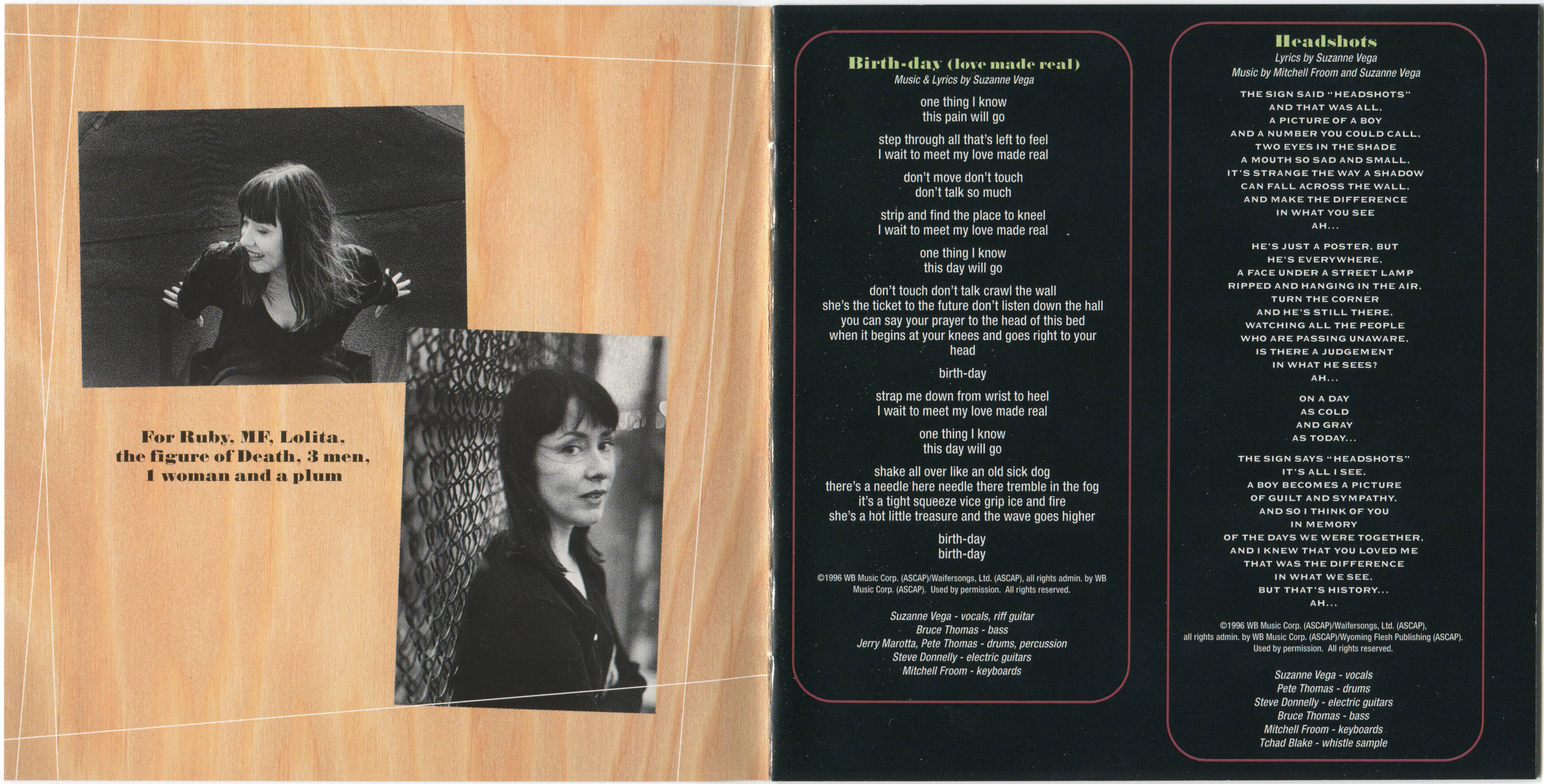 Suzanne Vega  Nine Objects Of Desire : Booklet 1